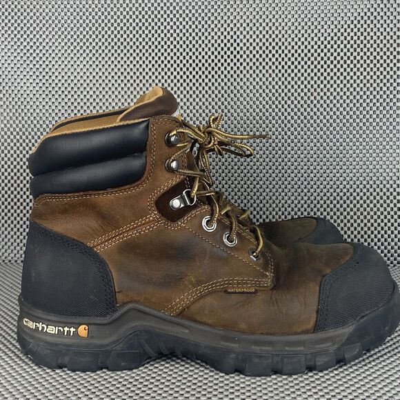 Carhartt Rugged Flex 6" Work Boots Mens 9.5 M Brown Waterproof Composite Toe - Picture 1 of 16